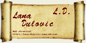 Lana Dulović vizit kartica